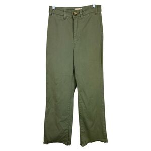 Marine Layer Bridget Full Length Wide Leg Pants - Olive Green sz 4
